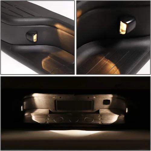 Vista 4 de DNA MOTORING Parachoques trasero escalonado con luces de placa de matrícula compatible con 99-06 Silverado Sierra 1500/99-04 Silverado Sierra 2500