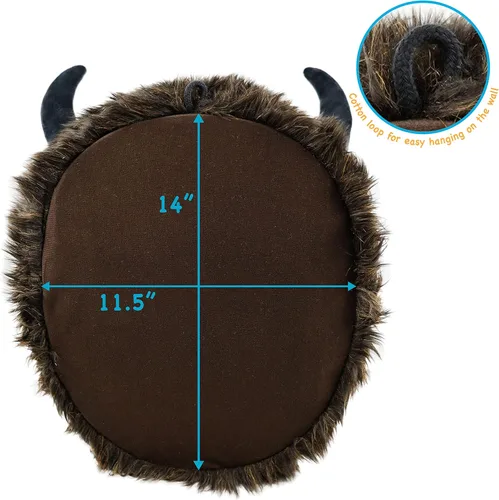 Vista 3 de TigerHart Brillo The Bison - Busto grande de peluche de 15 pulgadas con cabeza de búfalo