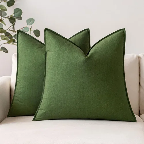 Vista 30 de MIULEE - Paquete de 2 fundas de cojín decorativas de lino, estilo bohemio y moderno, suaves, acento euro, para cama, neutral, fundas de cojín
