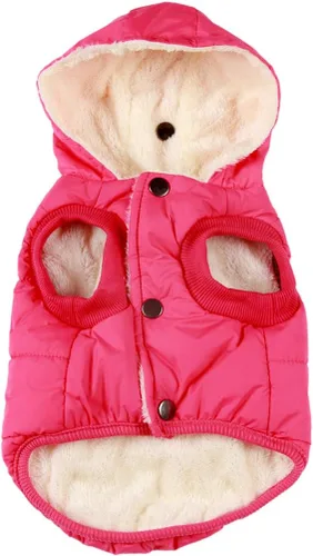 Vista 21 de vecomfy - Sudadera con capucha para perro, forro polar y algodón, extra cálida, para invierno, chaqueta para perro pequeño, abrigos con capucha