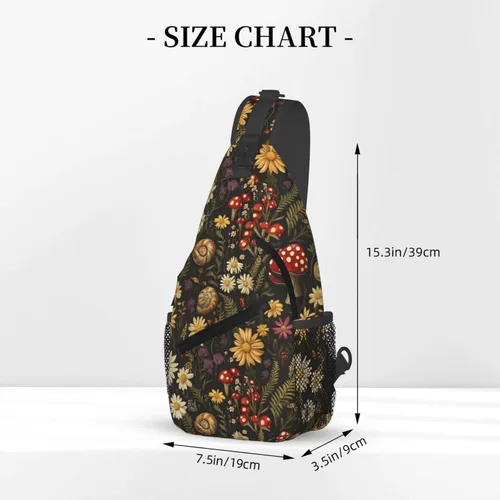 Vista 2 de Small Crossbody Bags for Women Men - Vintage Mushroom Plant Print Adjustable Shoulder Bag Fanny Packs Belt Sling Bag Crossbody Purses Backpack for