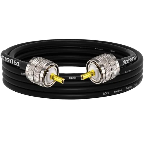 Vista 28 de Cable de puente PL259 de 1 pie - Cable coaxial RG58 de 15 pulgadas corto 50 ohmios coaxial para medidor SWR radio de radioaficionado radio CB