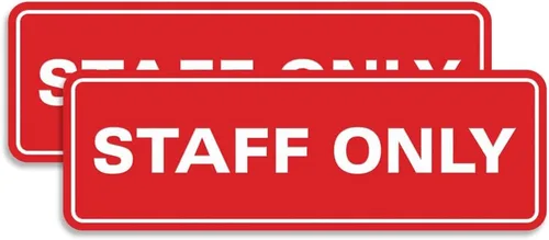 Vista 48 de All Quality Letrero estándar para pared o puerta Fácil instalación Señales de trabajo de oficina Seguridad mejorada – Negro – Pequeño