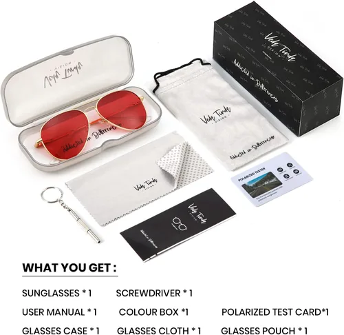Vista 7 de Veda Tinda Vision Gafas de sol de aviador para mujeres y hombres, estilo vintage de los años 70, clásicas, a la moda, retro, para hombre, protección