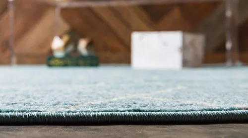 Vista 2 de Unique Loom Trellis Frieze Collection - Alfombra geométrica (2 x 3 pies 1 pulgada, azul claro/marfil)