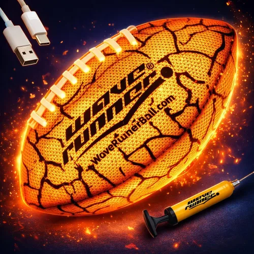 Vista 10 de Wave Runner Balón de fútbol LED impermeable que brilla en la oscuridad para niños, adolescentes y adultos - Fútbol iluminado incluye bomba