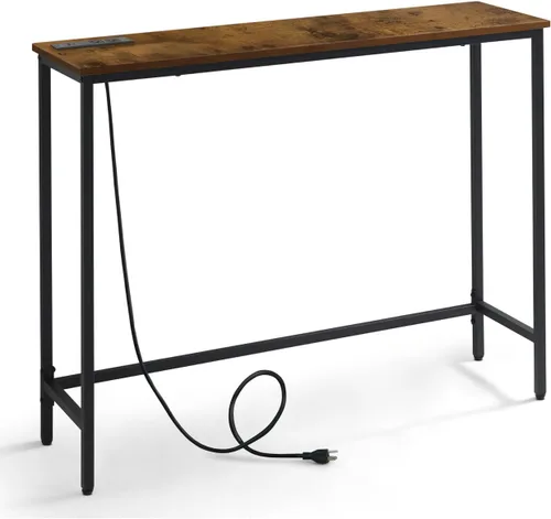 Vista 10 de Fencer - Mesa consola moderna, 41 pies, entrada, sala de estar, industrial, roble gris