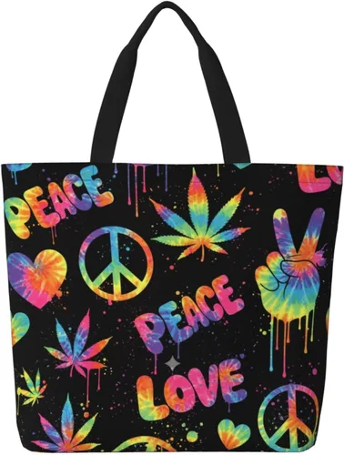 Vista 29 de Famame Canvas Tote Bag Large Women Casual Shoulder Bag Handbag Reusable Multipurpose Shopping Grocery Bag