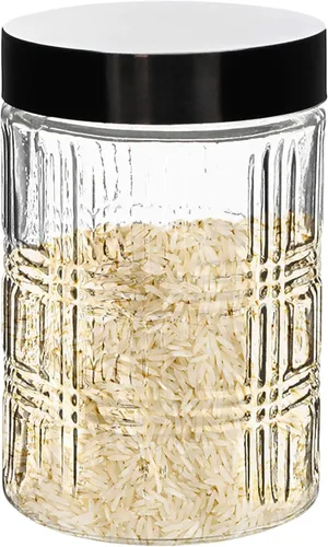 Vista 2 de Stylesetter Portland - Recipiente redondo mediano con tapa metálica hermética para galletas, dulces, café, harina, azúcar, arroz, pasta, cereales