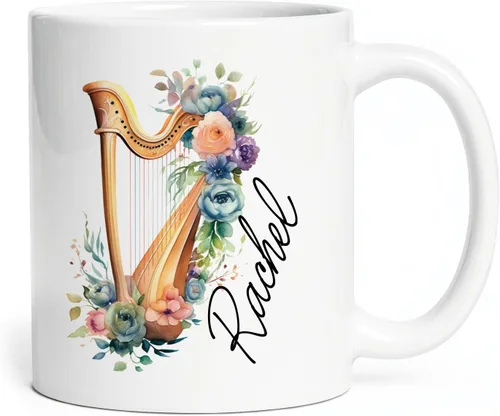 Vista 20 de Taza personalizada para músico 2023, taza de violín personalizada con nombre, violín y notas musicales, taza de cerámica de 11 oz y 15 onzas, taza
