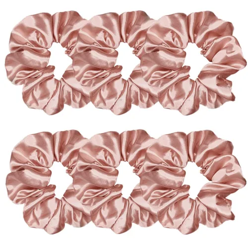 Vista 13 de 6 coleteros de seda satinada – Ligas suaves para el cabello, bandas para el cabello de moda, lazos, pulseras elásticas y soportes para cola