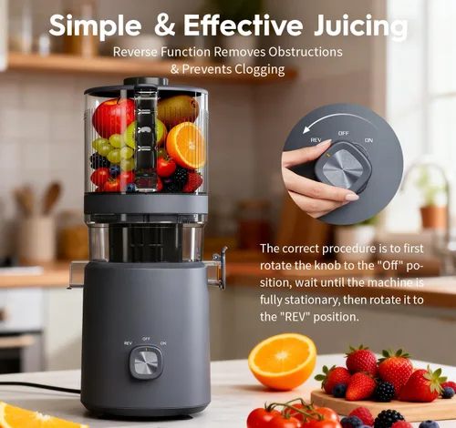 Vista 11 de Cold Press Juicer Machine, 6.5" Wide Feed Chute Mesh-Free Easy to Clean