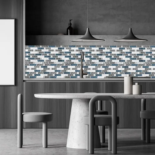 Vista 4 de Blujellyfish Azulejos de vidrio para pared de cocina, baño (paquete de 5 hojas)