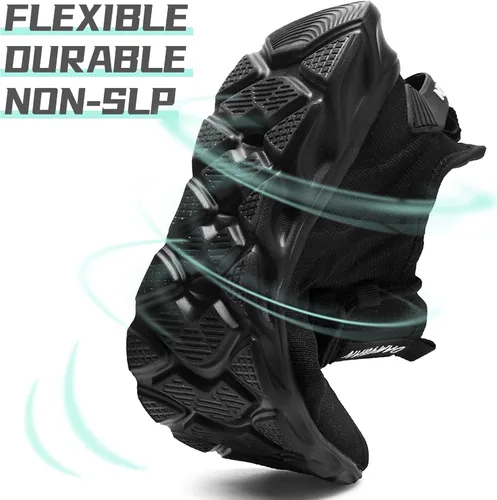 Vista 5 de QIJGS Zapatos deportivos de correr para hombre, para gimnasio, tenis, atléticos, de malla, ligeros, deportivos, a la moda, para entrenamiento