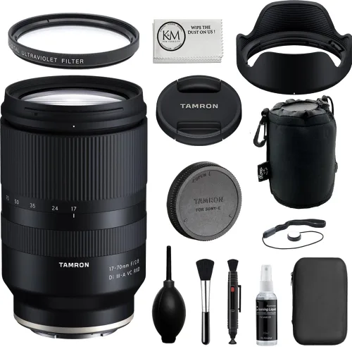 Vista 9 de Tamron 17-70 mm f/2.8 Di III-A VC RXD lente zoom compatible con cámaras Fujifilm X Mount, incluido filtro UV de 67 mm + bolsa para lente + kit