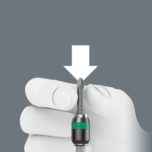 Vista 7 de Wera - 5051272001 Kraftform 813 R Desarmador hexagonal Bitholding, mandril de liberación rápida Rapidator, cabeza de 1/4 pulgadas, longitud