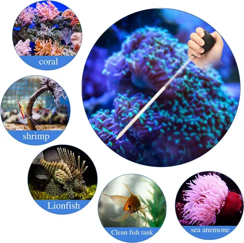 Vista 6 de Boao 2 juegos de pipetas largas para pecera, alimentador de alimentos de coral, jeringa larga, acuario, tubo de alimentación de coral para peces