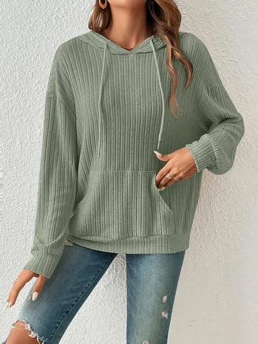 Vista 3 de SOLY HUX Sudaderas con capucha de manga larga con cordón para mujer, con bolsillo frontal