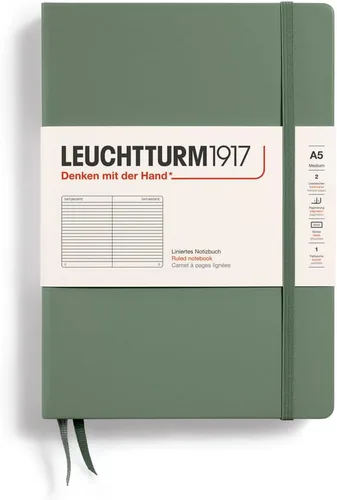 Vista 17 de LEUCHTTURM1917 373976 Cuaderno mediano (A5), tapa dura, 251 páginas numeradas, cereza, liso