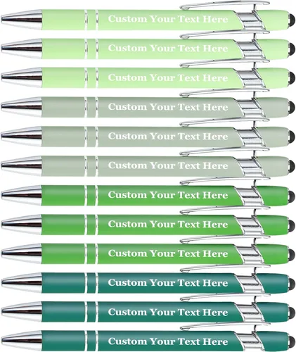 Vista 13 de Bolígrafos personalizados (paquete de 12) – Bolígrafos de metal grabados personalizados con nombre/logotipo, bolígrafos personalizados a granel