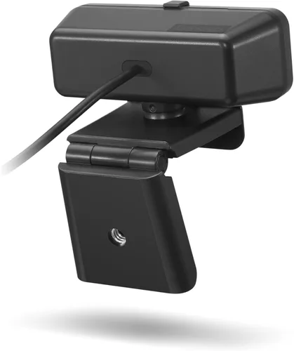 Vista 4 de Webcam HD 1080p Lenovo (300 FHD) - Negra con ángulo amplio de 95°, rotación y inclinación de 360°, micrófonos duales, obturador de privacidad