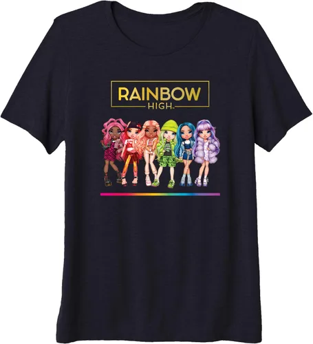 Vista 3 de Rainbow High - Camiseta premium Tri-Blend con diseño de muñecas de personajes Negro