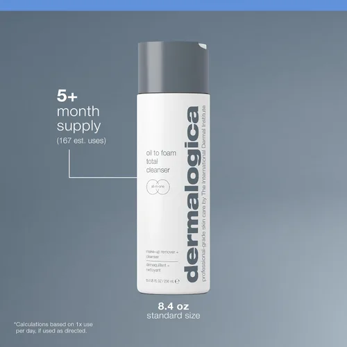 Vista 7 de Dermalogica Limpiador total Oil To Foam para la cara – Elimina el maquillaje, el protector solar y los desechos mientras limpia la piel en un solo