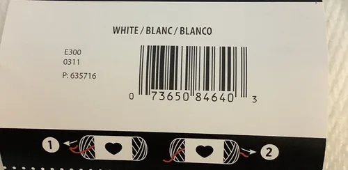 Vista 4 de Hilo Red Heart Super Saver (blanco E300-0311). 7 onzas/364 yardas cada una, 2 bolas. Juego de 2
