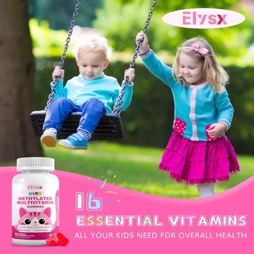 Vista 8 de Multivitamínico metilado para niños, masticable y liposomal, glicinato de magnesio, 400 mg, gomitas, inmune y cerebro, músculo y relajación