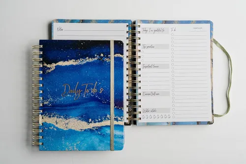 Vista 8 de Paper 'n Such Agenda simplificada con espiral, planificador diario sin fecha, cuaderno de tapa dura, artículos esenciales para la universidad