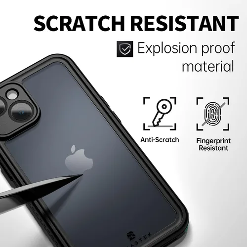 Vista 7 de BEASTEK Funda impermeable para iPhone 14 Plus, funda subacuática a prueba de golpes y polvo, serie FSN con protector de pantalla integrado con verde