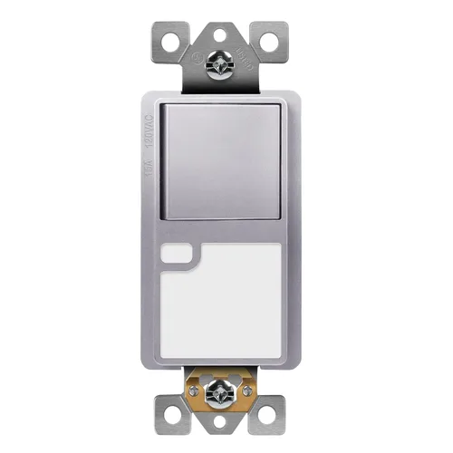 Vista 9 de TOPGREENER Interruptor decorador de 3 vías con luz guía, dorado