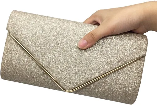 Vista 3 de Bolso de noche brillante para mujer, bolso de mano para boda, bolso de novia, bolso de fiesta con cadena desmontable, plateado