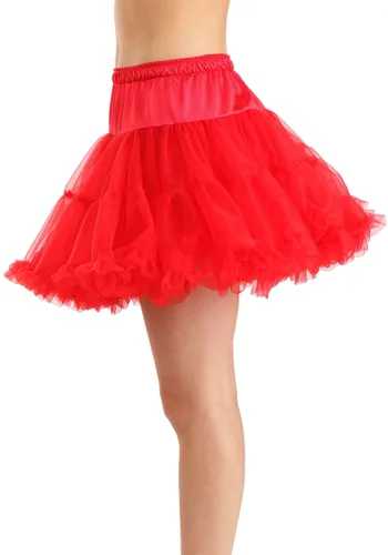 Vista 4 de Enagua Corta Roja para Mujer Multicolor