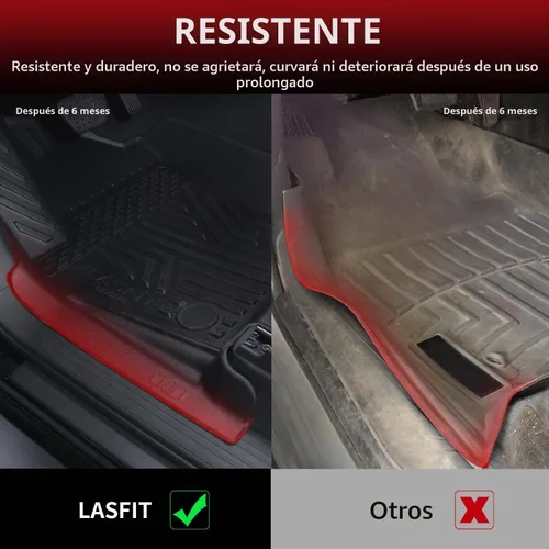 Vista 4 de LASFIT Alfombrillas para Toyota Tacoma 2005-2011 (solo compatible con DoubleCab AutoTran)