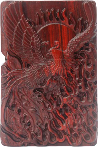 Vista 22 de Carcasa exterior de palisandro Huanghuali natural tallado para módulo Zippo (1000 brazos Avalokiteshvara de la diosa 3#)