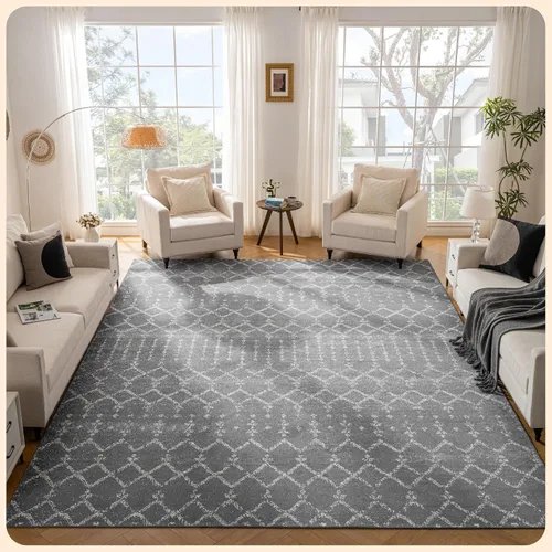 Vista 38 de Istana Alfombra larga antideslizante de 2.5 x 8 para el hogar, para pasillo y cocina, lavable, sedosa y suave al tacto, elegante, color azul y marfil