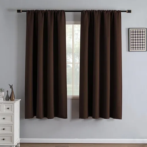 Vista 29 de IGEMAEVE - Juego de 2 paneles de cortinas opacas negras de 72 pulgadas, cortinas oscuras para dormitorio de 72 pulgadas de largo, cortinas oscuras