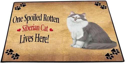 Vista 12 de Doggie of the Day Siberian Cats Floor Mat - 4th of July Independence Day - Best Dog Doormat - Protector Decor - Unique Portrait Art - Premium