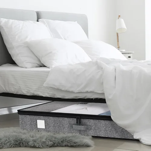 Vista 6 de Fixwal Paquete de 2 Contenedores de Almacenamiento Debajo de la Cama, Organizador de Perfil Bajo de Menos de 4.5 Pulgadas Debajo de la Cama