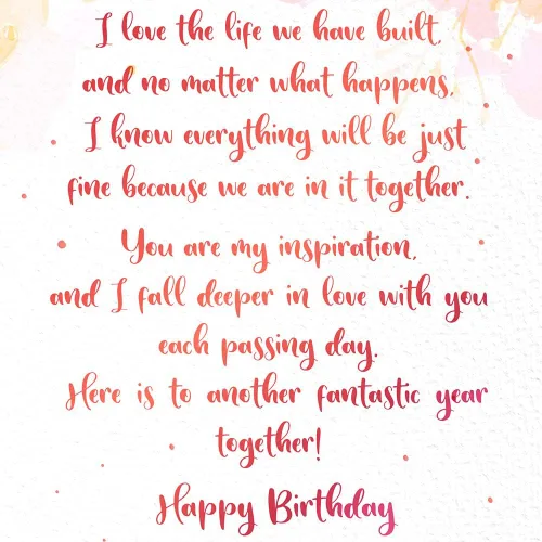 Vista 7 de Prime Greetings Tarjeta romántica de cumpleaños para esposa, hecha en Estados Unidos, ecológica, tarjeta gruesa con sobre de alta calidad de 5 x
