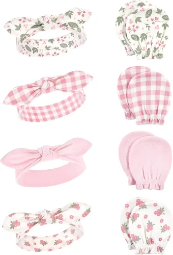 Vista 95 de Hudson Baby Conjunto de diadema de algodón y manoplas para rascar para bebé
