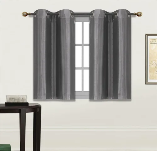 Vista 11 de Elegant Home - Cortina opaca con aislamiento de seda sintética con ojales, 2 paneles de 28 pulgadas de ancho x 36 pulgadas de largo, cada uno