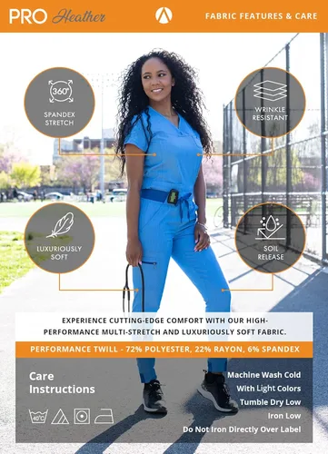 Vista 7 de Adar Pro - Conjunto de ropa quirúrgica con mejora de movimiento para mujer, blusa médica con cuello en V y pantalón médico deportivo y para yoga
