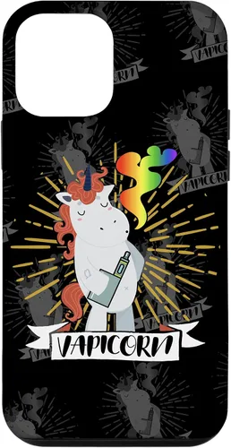 Vista 12 de iPhone 14 Vapicorn - Unicornio Vaping Divertido - Funda Rainbow Vape Clouds