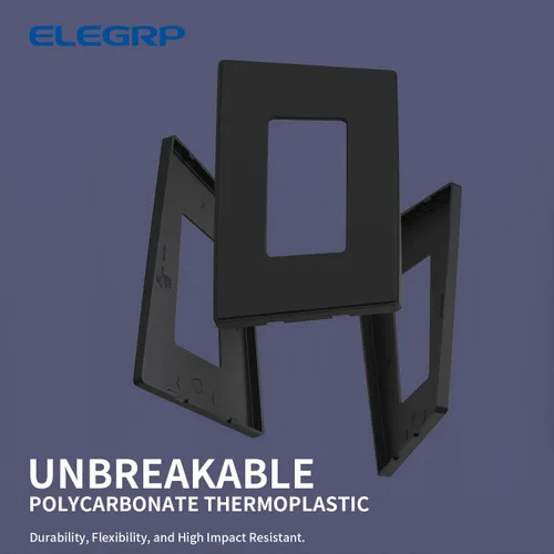 Vista 4 de ELEGRP Placas decorativas de pared sin tornillos, de tamaño mediano, cubierta termoplástica irrompible para interruptor de salida de receptáculo