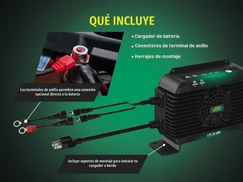 Vista 8 de Battery Tender PowerPlus 12V, cargador y mantenedor de batería de 26 AMP - Resistente al clima IP68