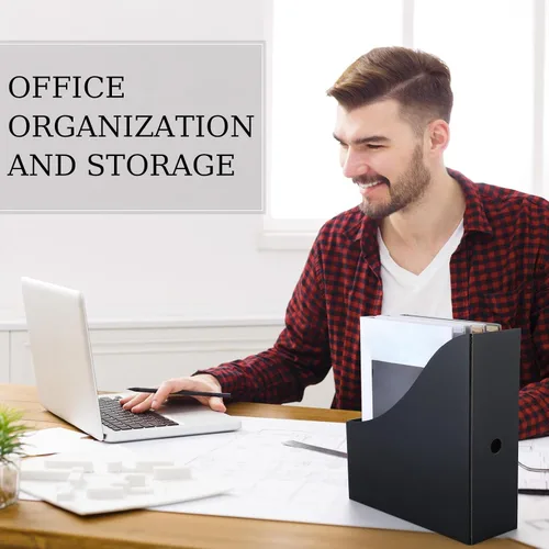 Vista 5 de Geyee 50 piezas de cartón para revistas, archivador de revistas, caja de almacenamiento de documentos, organizador de archivos de revistas con 50