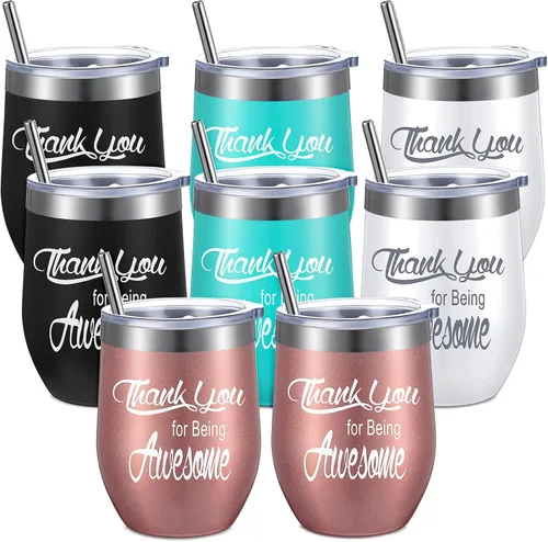 Vista 11 de Sieral Regalos de Agradecimiento "Thank You for Being Awesome" Vaso de Vino Aislado para Empleados Regalos de Apreciación para Mujeres, Hombres