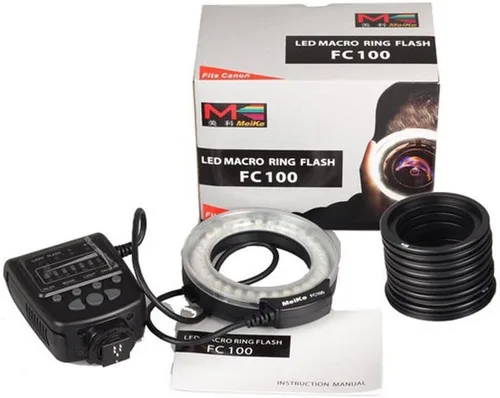 Vista 4 de Meike FC-100 - Luz LED para macro anillo, compatible con cámara réflex digital Canon N Pentax Olympus Olympus con anillos adaptadores